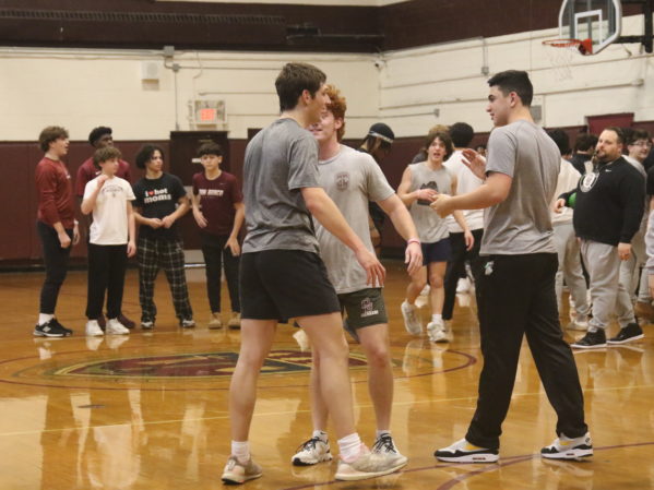 A group of Don Bosco Students playing intramural basketball