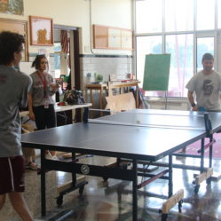 A group of Don Bosco Students playing ping pong